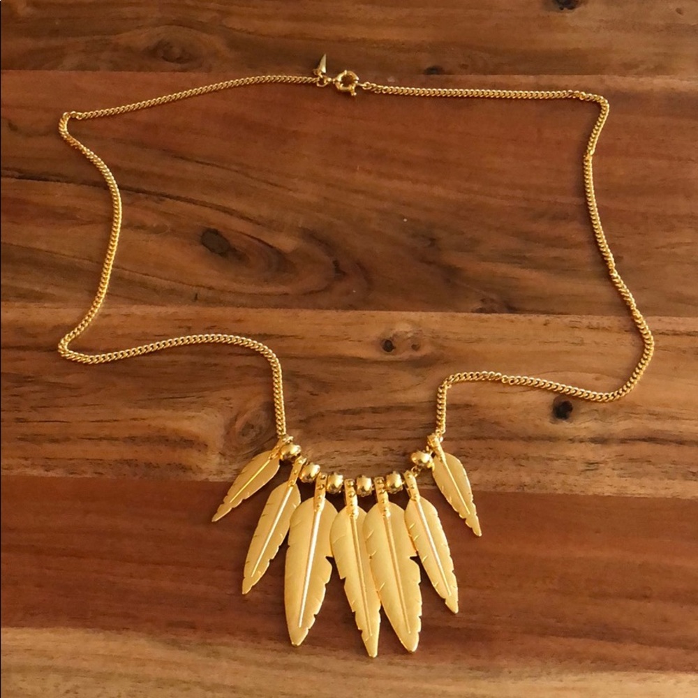 Gold Rebecca Minkoff Feather Necklace